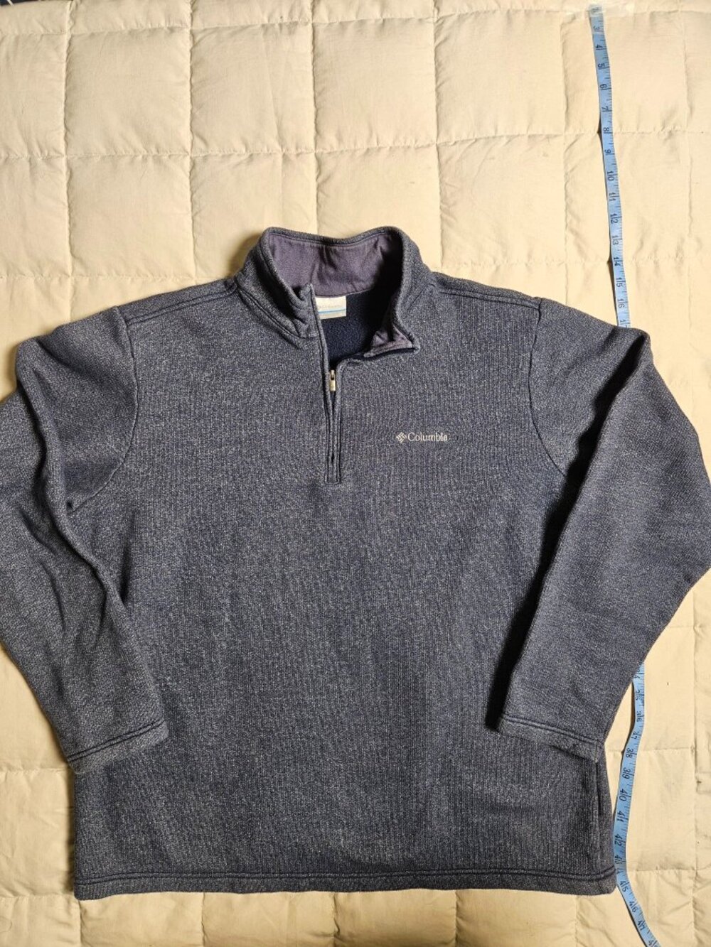 Columbia Gray Fleece Lined Quarter Zip Pullover XL